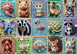 trefl puzzle premium plus háčkované zvieratká 1000 dielikov