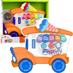 Edukativné detské elektrické pianinko Lodziarnia – oranžové