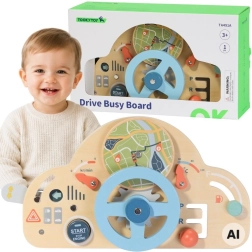 Tooky Toy drevený vzdelávací volant pre deti 3+