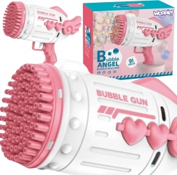 Woopie pištoľ na bubliny s 91 otvormi ružová