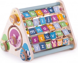 Bigjigs Toys aktívny trojuholník z dreva so zvieratkami