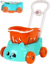 Detský nákupný vozík s košíkom mačička