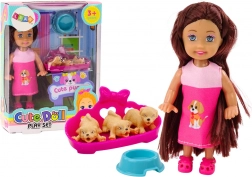 Mini bábika Šaty s dlhými vlasmi Three Dog Lair