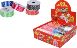 Saténová stuha s bodkami 2,5 cm x 2,7 m