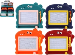 Magnetická kresliaca tabuľa pre deti v tvare dinosaura, 4 farby