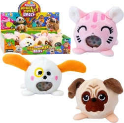 Plyšový mačkací gniotek so zvieratkami s vodnými guľôčkami 6 cm