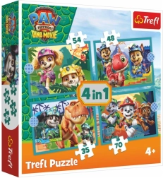 Puzzle 4 v 1 Labková patrola (Paw Patrol) Dino Movie – príbehy z ostrova dinosaurov