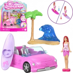 Mattel mini Barbie Land kabriolet s minibábikou Barbie a meniacou sa farbou