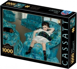 Puzzle malé dievča v modrom kresle 1000 dielikov D-Toys