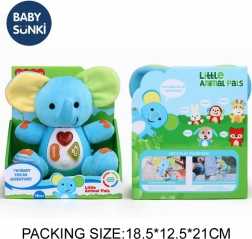 Plyšový slon so svetlom a hudbou 20 cm