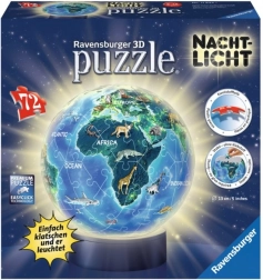Ravensburger 3D svietiaci puzzleball Nočný globus 72 dielikov