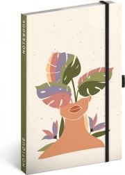 Poznámkový blok NOTIQUE Monstera, linajkový, 13 × 21 cm