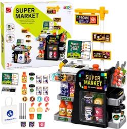 Detský supermarket s pokladňou, skenerom a dávkovačom nápojov (65 dielov)