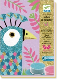 DJECO Obrázky z piesku a trblietok: Oslňujúci vtáci