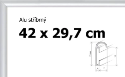 Hliníkový rám na puzzle A3 42 × 29,7 cm – strieborný