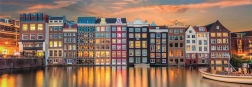 Panoramatické puzzle Žiarivý Amsterdam 1000 dielikov
