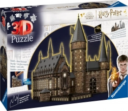 Ravensburger 3D puzzle Rokfort Veľká sieň - Nočná edícia