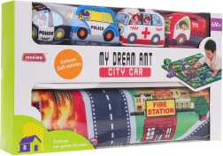 Herná hasičská mestská podložka s mäkkými autíčkami