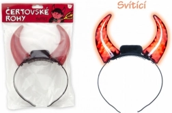 Svetielkujúce čertovské rohy na batérie 15 cm