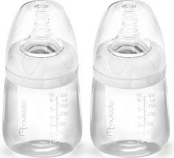 Dojčenské fľaše Nukido z PP s dynamickými cumlíkmi 180 ml – 2 ks