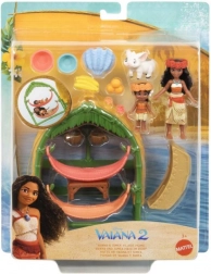 Herný set malá bábika Vaiana a sestra v dedinke