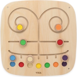 Viga Toys manipulačná nástenná doska s farebnými dráhami