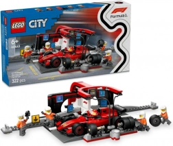 LEGO City F1 pit stop a mechanici s monopostom FERRARI