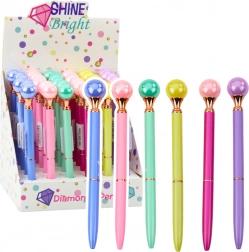 Elegantné guľôčkové pero s perlou a modrým atramentom