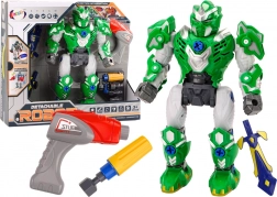 Skrutkovací robot so svetlami a zvukmi – zelená súprava s vŕtačkou a skrutkovačom