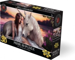 3D puzzle dievča a jednorožec, 100 dielikov