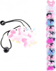 Gumičky do vlasov s motívom jednorožca, 2 ks (balenie po 10)