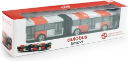 Kovový kĺbový autobus PID Praha červený 18 cm