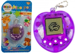 Elektronická hra Tamagotchi fialová s krátkym retiazkom