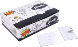 Priehľadná menovka s klipom a zatváracím špendlíkom