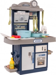 Detská interaktívna kuchynka so zvukmi a svetlami, 28 dielov – Modrá