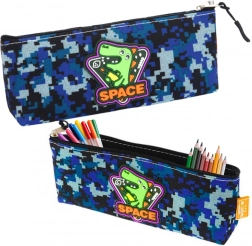 Puzdro na písanie Vesmirný Dino modré 20x8 cm