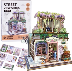 Drevené 3D puzzle Kvetinárstvo so svetlom, 243 dielikov