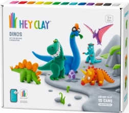 Hey Clay dinosaury – kreatívna sada samoschnúcej hmoty (15 kelímkov)