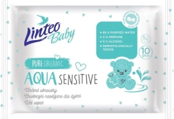 Detské vlhčené obrúsky Linteo Baby Aqua Sensitive 10 ks