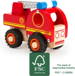 Drevené hasičské auto s rebríkom