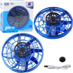 Lietajúci disk UFO s LED osvetlením a gyroskopom - Modrý