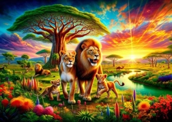 Puzzle s motívom levičej rodinky 200 dielikov