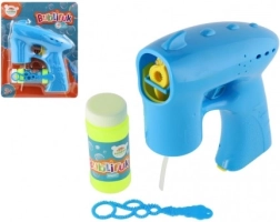Bublifuková pištoľ modrá s náplňou, 13 cm