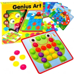 Kreatívna mozaika s farebnými kolíčkami pre deti