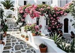 Diamantové maľovanie Kvitnúce patio 30 × 40 cm