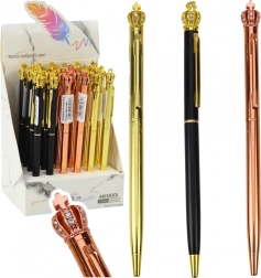 Automatické kovové pero Koruna modrý atrament 1,0 mm