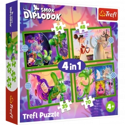 Puzzle 4v1 Svet Draka Diplodoka