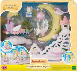 Sylvanian Families paráda v oblakoch – lietajúca lokomotíva s mesačnou platformou a lietadielkom