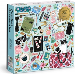 Štvorcové puzzle Mačacie doplnky 500 dielikov