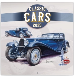 Poznámkový kalendár Classic Cars 2025 – Václav Zapadlík, 30 × 30 cm